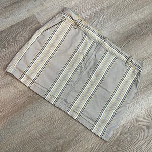 Ann Taylor Loft | Tan w/ Yellow Striped Skirt